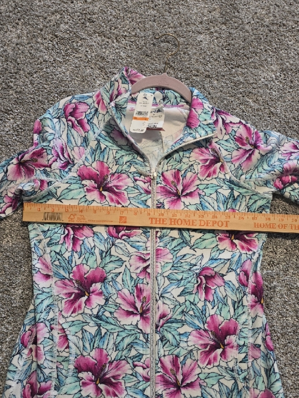 Tommy Bahama Pink & Aqua Floral Zip Jacket Small Nwt - Picture 2 of 7
